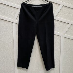 CHICO'S Black Cropped Pants 2 Side Zip Slimming No Pockets Workwear Stretch 14